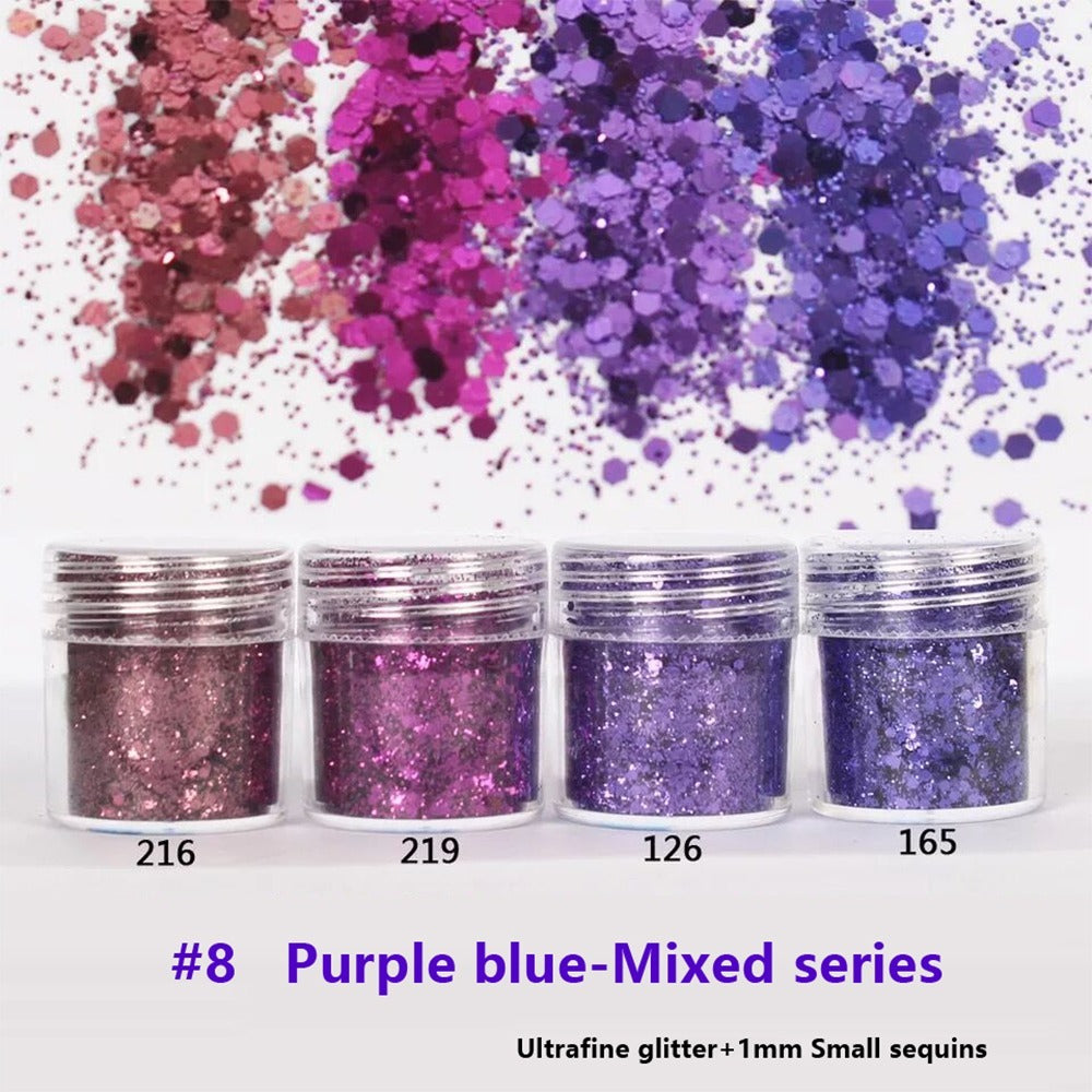 Purple-Blue Loose Glitter Makeup Collection